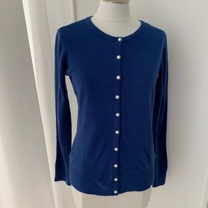 Covington blue pearl buttons sweater cardigan S